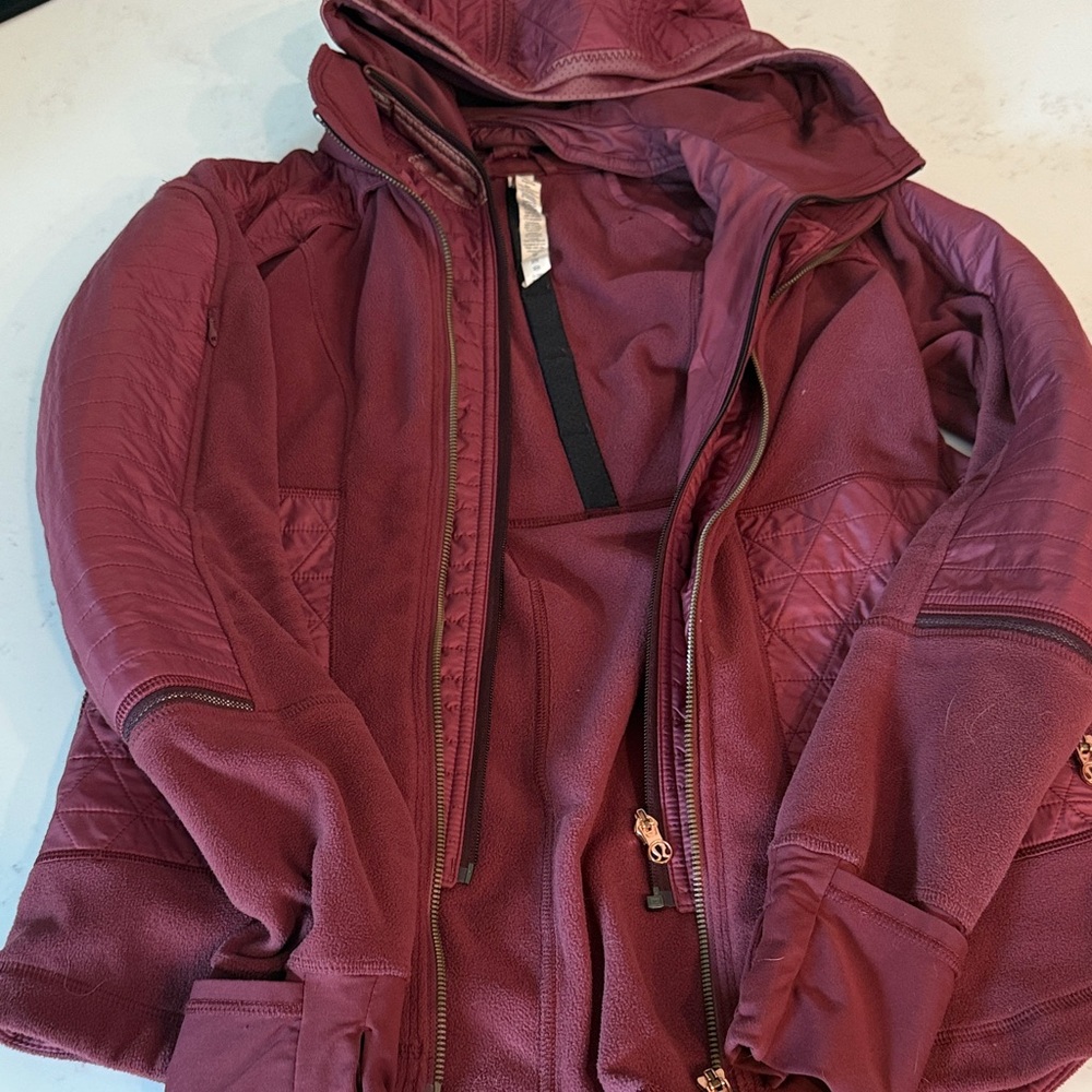 Lululemon Burgundy Hooded Jacket (rare)
